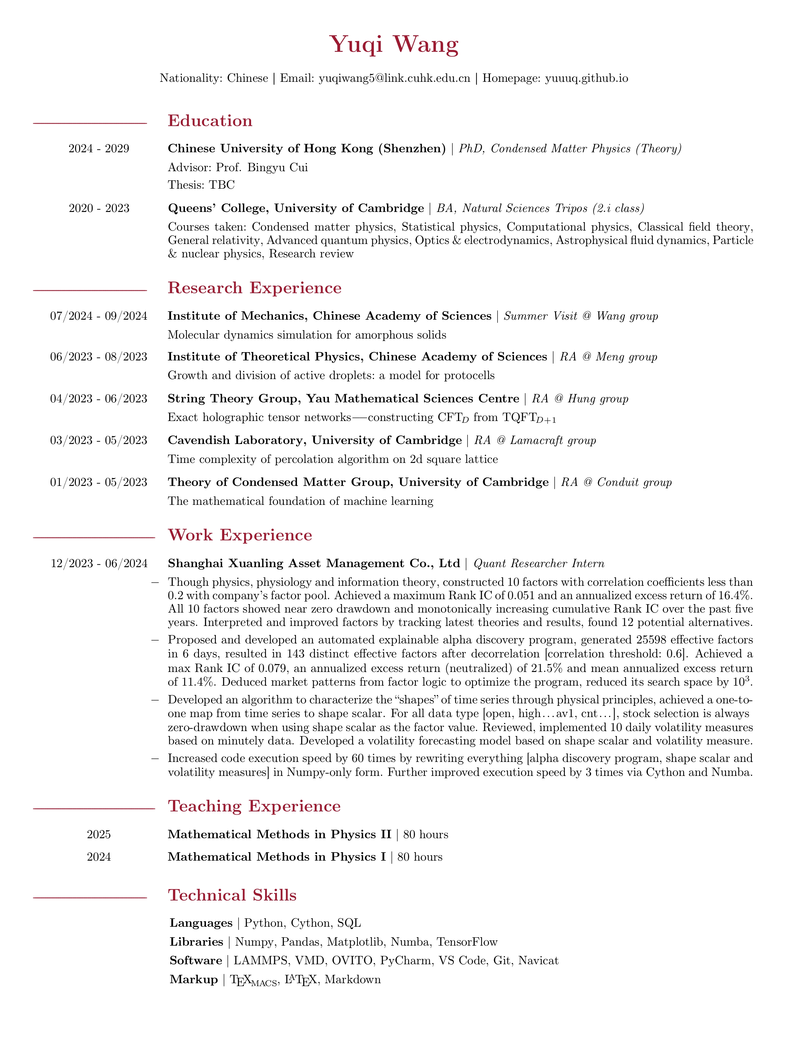 English CV Page 1